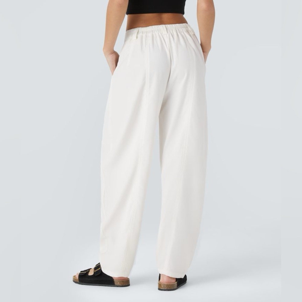 Halara mid rise Elegant White Women's Pants with pockets size Large - Picture 2 of 14